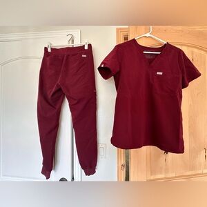 Figs Technical Collection Maroon Scrub Set